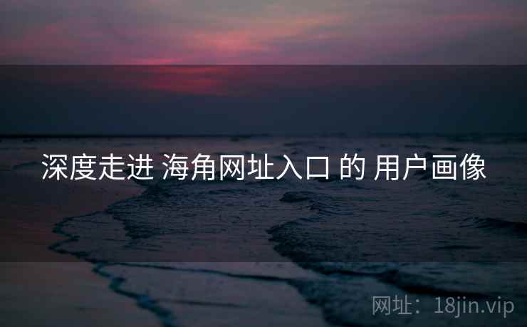 深度走进 海角网址入口 的 用户画像