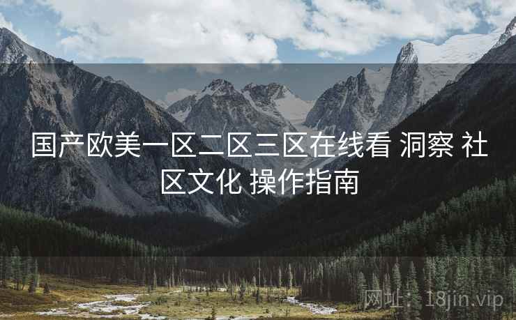 国产欧美一区二区三区在线看 洞察 社区文化 操作指南