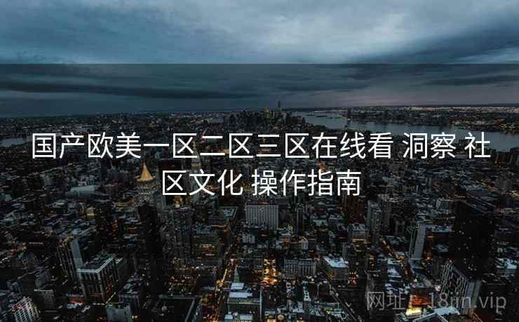 国产欧美一区二区三区在线看 洞察 社区文化 操作指南