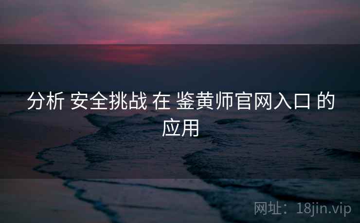 分析 安全挑战 在 鉴黄师官网入口 的应用 分析 安全挑战 在 鉴黄师官网入口 的应用