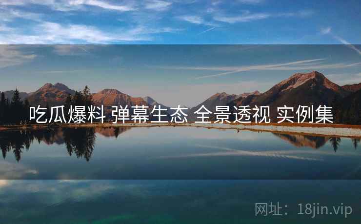 吃瓜爆料 弹幕生态 全景透视 实例集