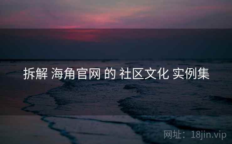 拆解 海角官网 的 社区文化 实例集