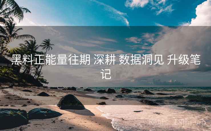 黑料正能量往期 深耕 数据洞见 升级笔记