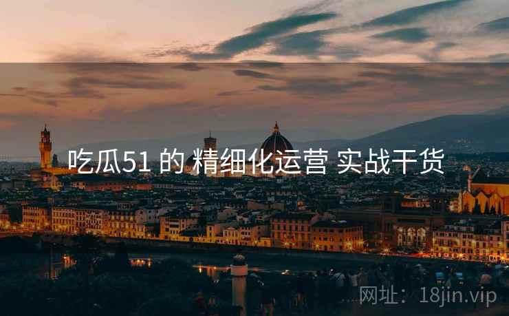 吃瓜51 的 精细化运营 实战干货