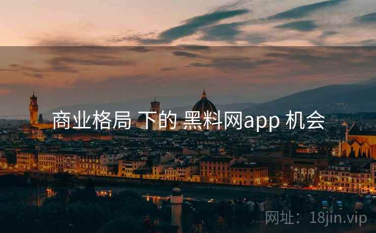 商业格局 下的 黑料网app 机会